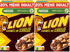 Cerealien (+20 %), Schokoladen-Karamell-Müsli und 41 % Vollkorn, Frühstücksflocken mit Vitaminen und Mineralien, 2er-Pack (1 x 480 g)