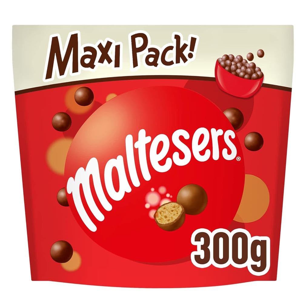Maltesers, Schokokugeln mit knusprig-leichtem Kern, luftiger Schoko-Snack, 1 Packung (1 x 300g)