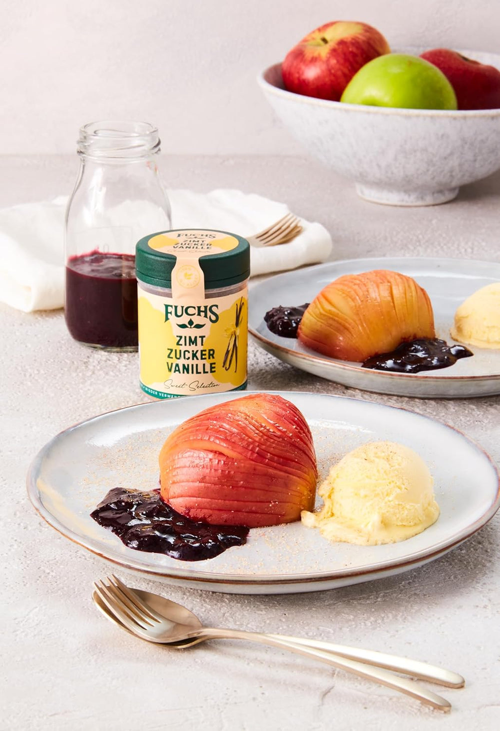 Fuchs Gewürze - Zimt Zucker Vanille - Gewürze zum Versüßen von Wafeln, Milchgetränken oder Joghurt - aus natürlichen Zutaten - 100 g in wiederverwendbarer, recyclebarer Dose