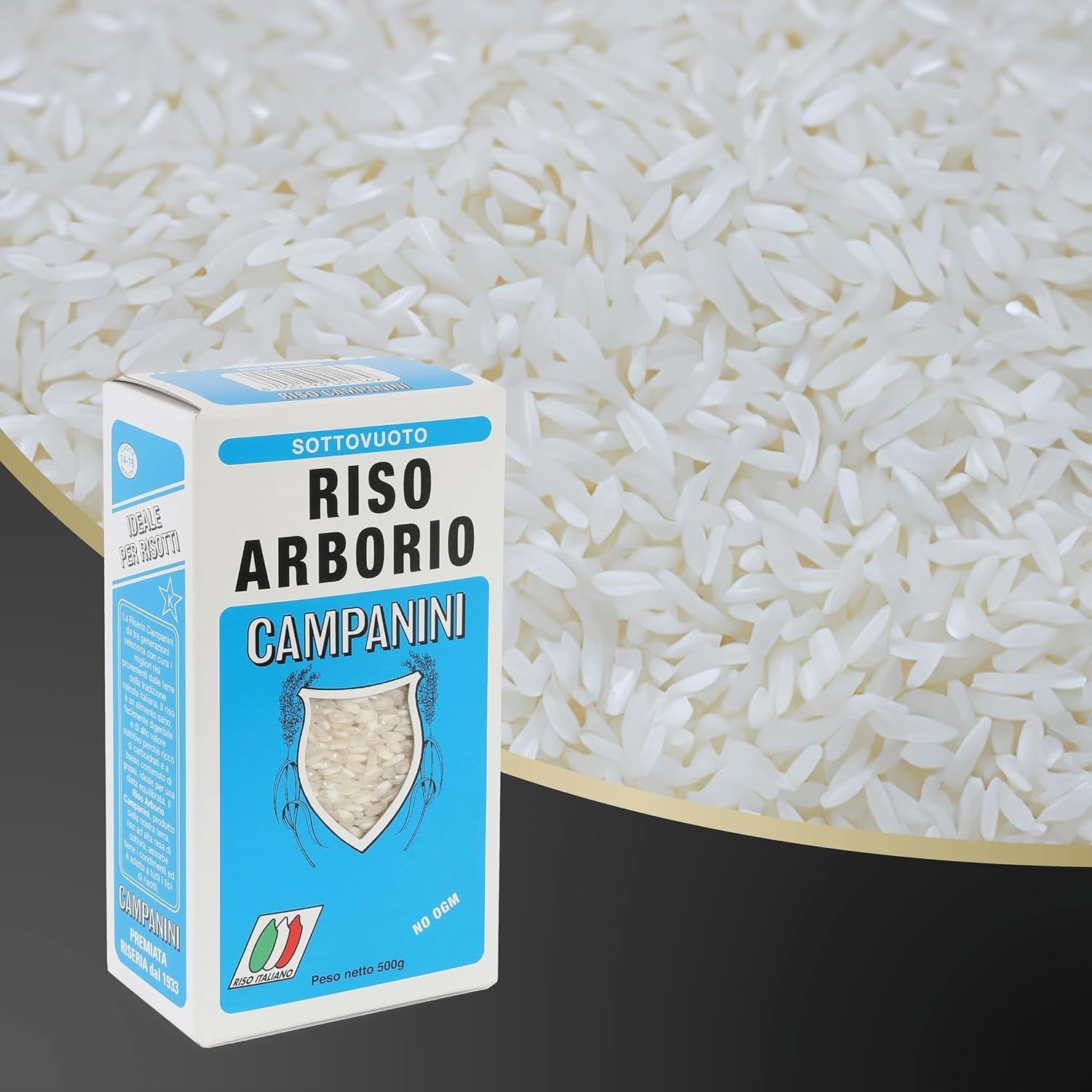 ‎Risera Campanini Orez Risotto 500 g – Orez Risotto din Italia, Orez Riso Arborio, Risotto cremos