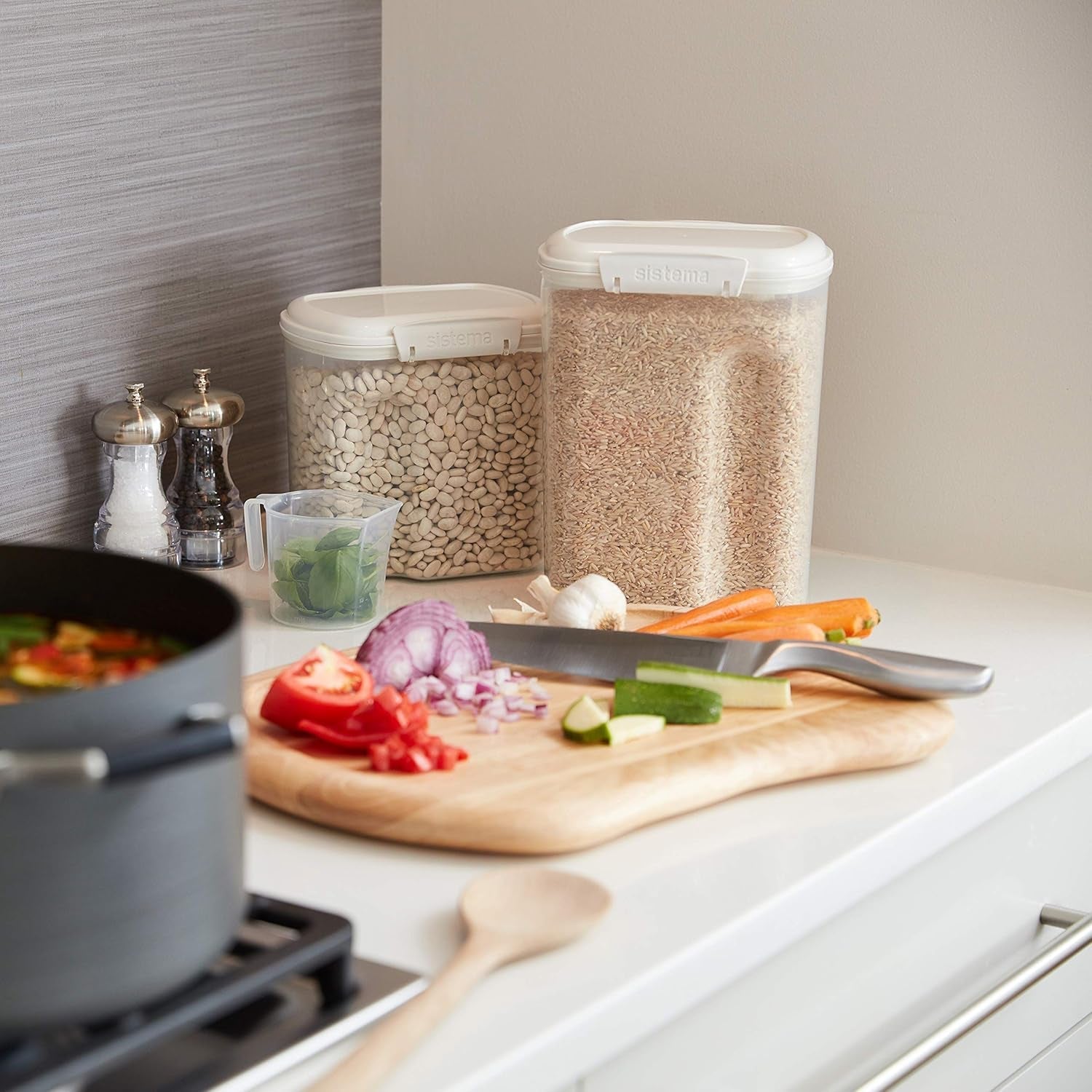 Recipient de depozitare Sistema KLIP IT, pachet de 6 Cutii depozitare alimente Naty Shop