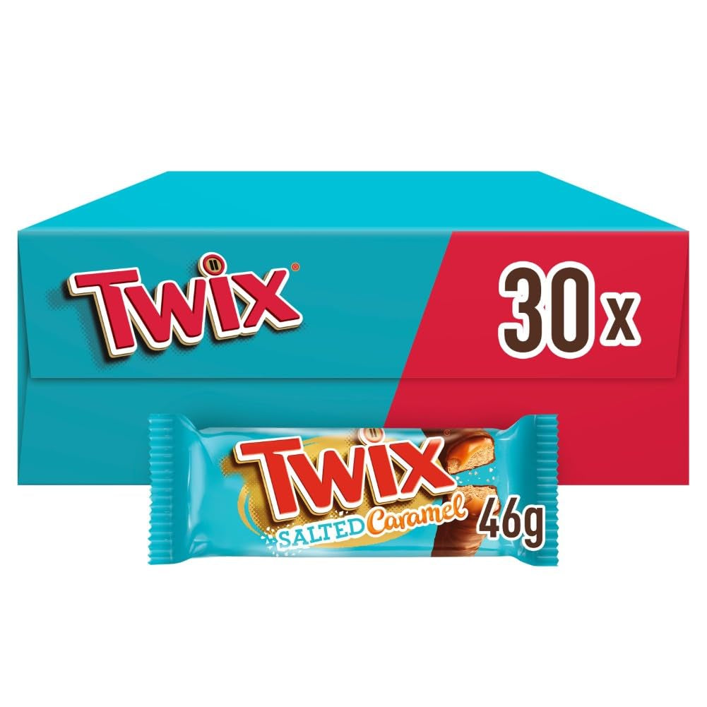 Twix Schokoriegel mit gesalzenem Karamell | Großpackung Schokolade | 30 Doppelriegel (30 x 46g)