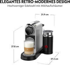 Espressor cu capsule Nespresso XN761B Citiz&Milk | Mod standby automat | 1260 wați | Capacitate rezervor apă: 1 l | Presiune pompă: 19 bar | Argintiu