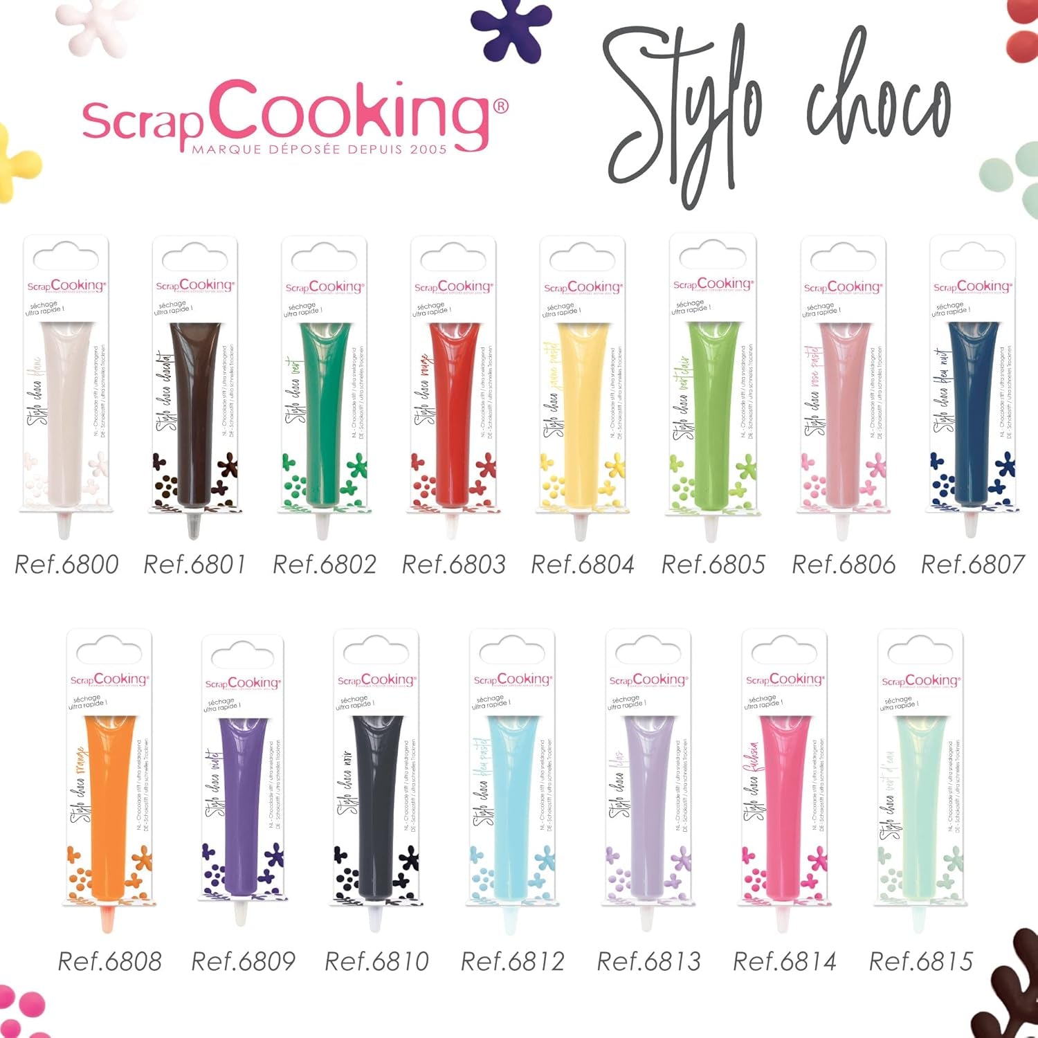 Scrapcooking - Pix Ciocolată Maro - Zahăr Scris Ciocolată 25 g - Pix Zahăr Decorativ Comestibil - Scriere și Desen - Etichetare Fondant, Glazură, Prăjituri - 6801