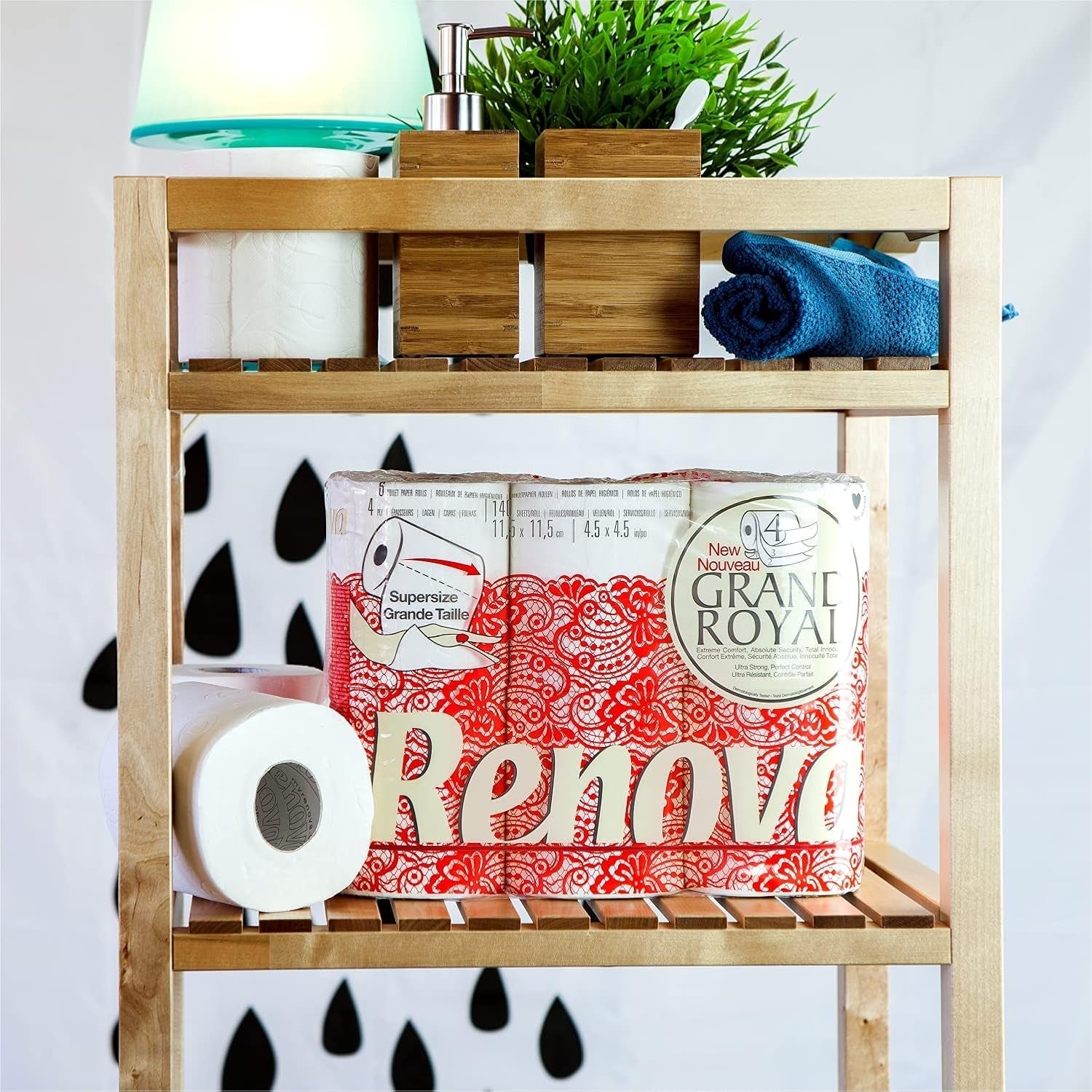 Hârtie igienică Renova Renova Grand Royal 4 straturi - 6 role, Large (pachet de 5)