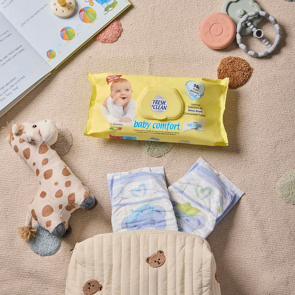 Milleusi Classic Fresh & Clean, Feuchttücher, 72 Stück Baby-Feuchttücher Naty Shop
