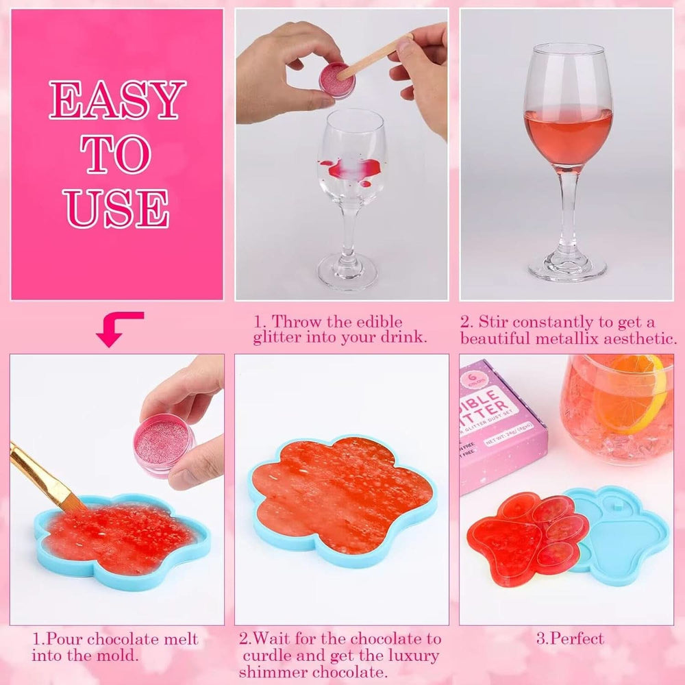 Essbarer Glitzer, Set mit 4 oder 6 Farbtönen, 4 Gramm pro Produkt Glitter Naty Shop