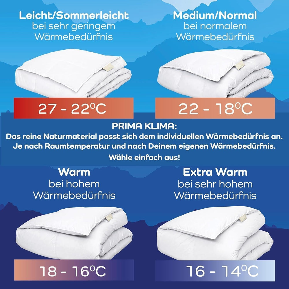 Allnights - Plapumă confortabilă ușoară, 135X200, 100% pene noi și puf, potrivită pentru alergici, lavabilă până la 60°C, fabricată în Germania Plapumi si pilote Naty Shop