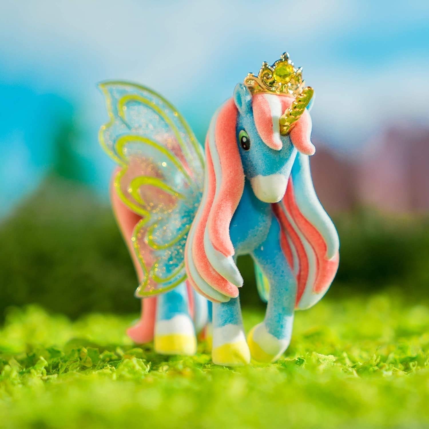 Galupy Unicorn - Pachet de 3 figurine unicorn, jucării unicorn de colecționat, figurine ponei cu aripi strălucitoare și cristal Swarovski Action figures Naty Shop