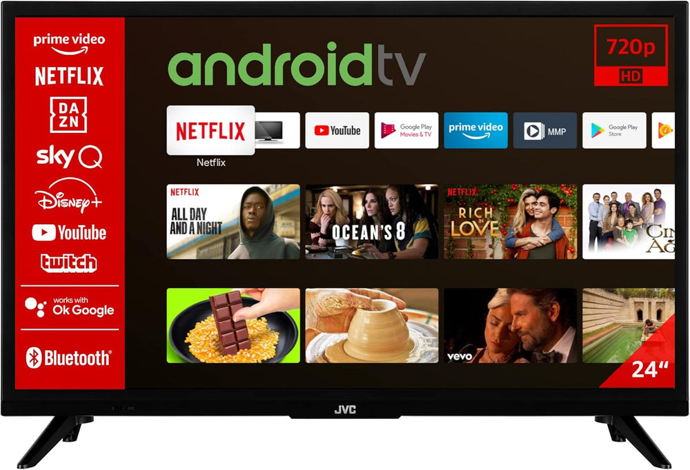 Televizor JVC QLED, 32 de inci, Full HD, Android, Smart TV (HDR, triplu tuner, Bluetooth), LT-32VQF545A