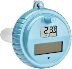 TFA Dostmann Venice Pool-Thermometer, 30.3056.10, zur Überwachung der Wassertemperatur in Schwimmbädern, Teichen oder Whirlpools, kabelloses digitales Pool-Thermometer, grau, L 116 x B 24 (65) x H 126 mm