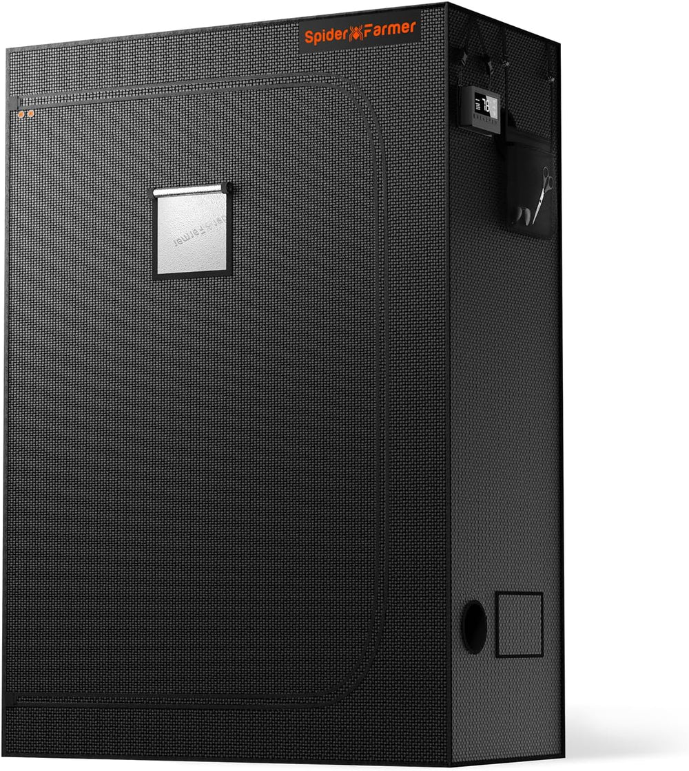 Spider Farmer Pro 70 x 140 x 200 cm großes Wachstumszelt mit Rolltür, Beobachtungsfenster, abnehmbarer Bodenplatte, Mylar 2000D-Gewebe, für Indoor-Hydrokulturen mit SF4000, G4500, SE4500