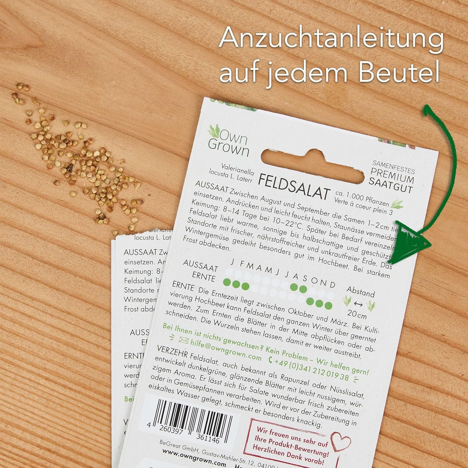 Salatsamen: Set mit 8 Sorten Salatsamen für Garten und Balkon – Salatsamen, Senfblatt, Feldsalat (winterhart), Radicchio, Endiviensamen, Chicorée – Salatgemüsesamen von OwnGrown