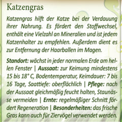 Premium Katzengras Samen Chrestensen, Grassamen Schnellkeimend, 1 Dose 110 G, Reicht Für Ca. 4-5 M² Katzengras Fertig Gewachsen, Natürliche Katzen Leckerlies Zu Hause