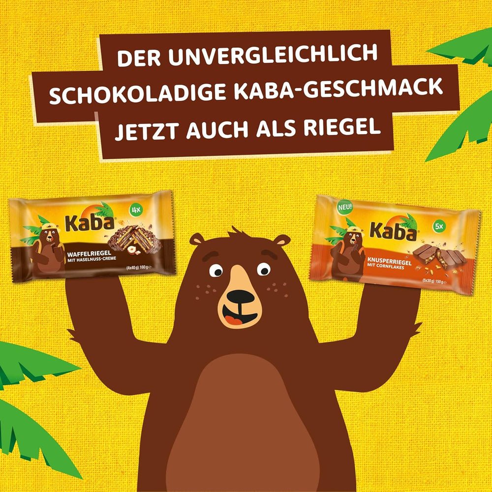 Kaba Neapolitanische Riegel 40g, 4 knusprige Riegel gefüllt mit Waffeln und feiner Haselnusscreme, im Multipack mit original Kaba-Geschmack