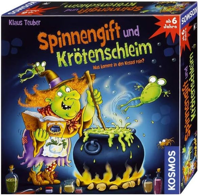 Kosmos 683498 Spinnengift und Froschschleim: Was ist im Kessel? Ein lustiges Memory-Spiel für 2-4 Spieler, Brettspiel, Spiel für Kinder ab 6 Jahren.
