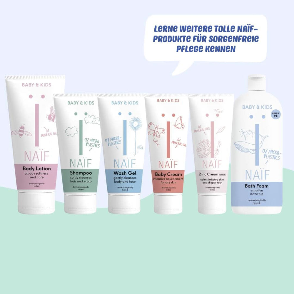 Naïf nahrhaftes Waschgel – Für Babys und Kinder – Natürliche Inhaltsstoffe – 100 % vegan – 200 ml Mutter und Kind Naty Shop