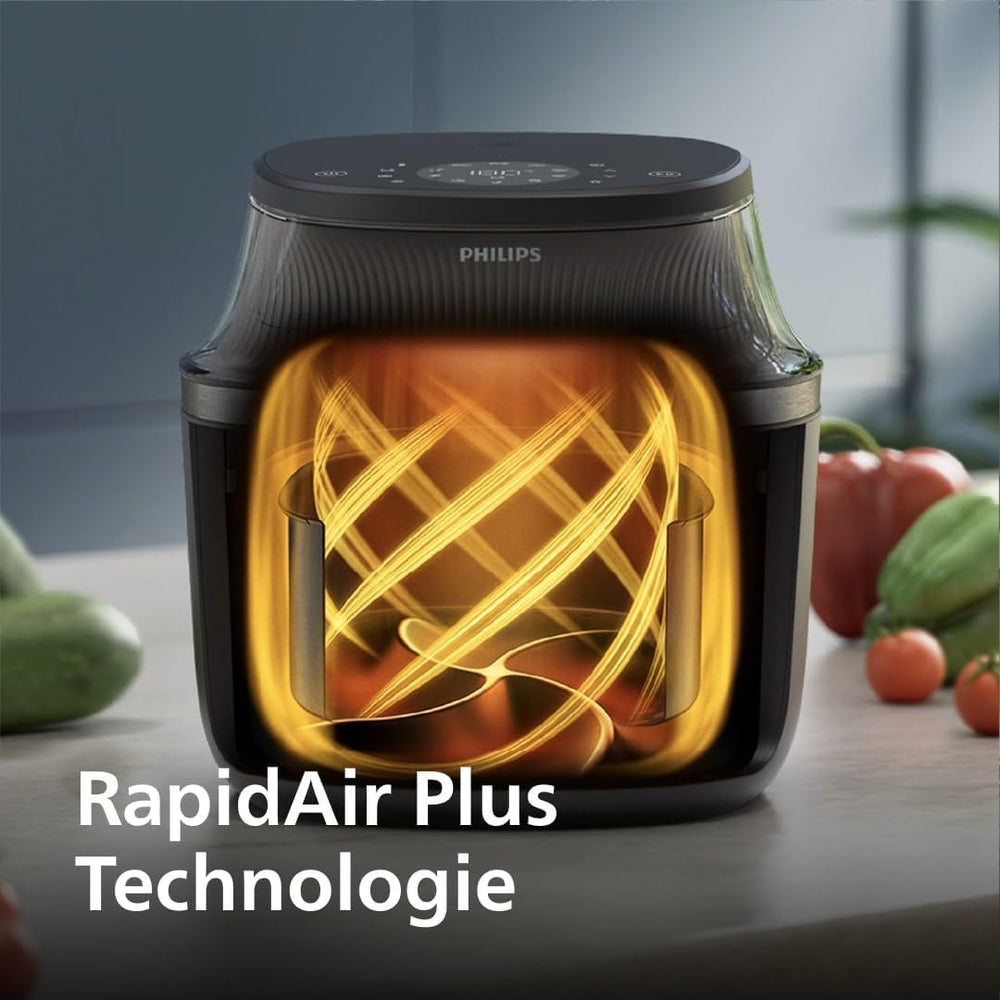 Philips Airfryer 3000 Serie 6,2 l, Kochfenster, 16 Kochfunktionen in 1, Rapidair Plus-Technologie, Fettentfernung, Rezeptanwendung Homeid Appliances Naty Shop