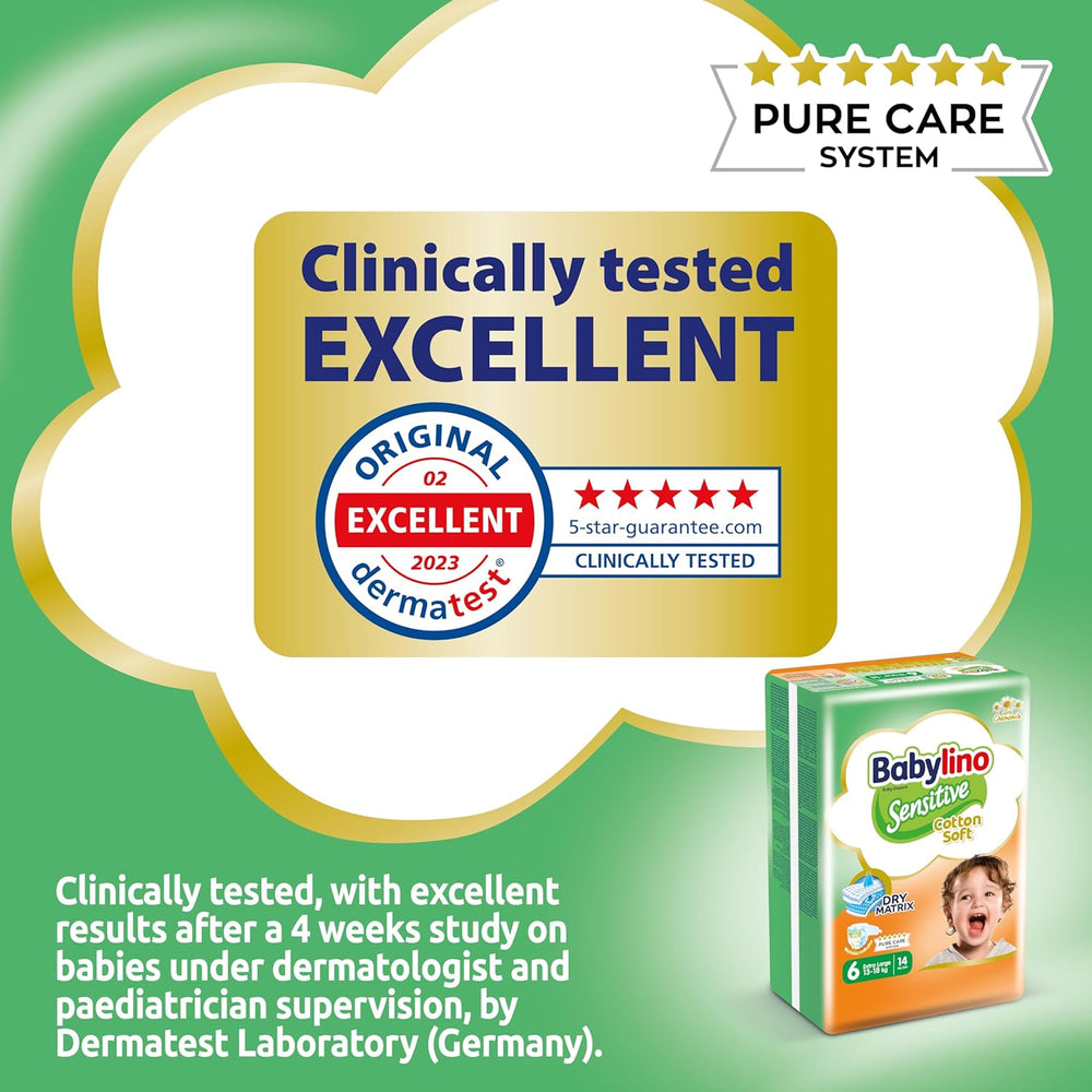 Windeln für empfindliche Babys, Größe 6, extra groß (13-18 kg), 114 Windeln