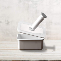 Staniu de depozitare a alimentelor în vid emailat | XL | 1.85L | 23.5 x 17.5 x 7cm | păstrează alimentele proaspete pentru mult mai mult timp | protejează alimentele de bacterii și infestare fungică | fără pompă de vid Cutii depozitare alimente Naty Shop