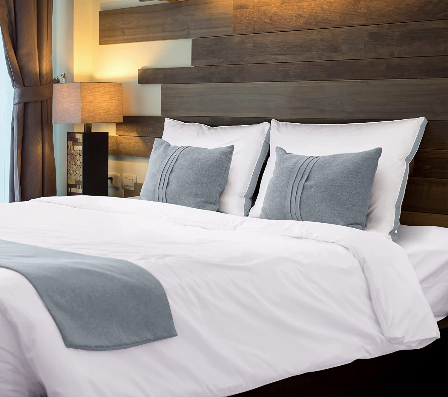 Utopia Bedding pernă pentru dormit lateral (pachet de 2), pernă de pat de înaltă calitate, pentru dormit lateral, cu burduf gri, dimensiune regină, 45,7 X 66 cm (UB760-2) Perne standard Naty Shop