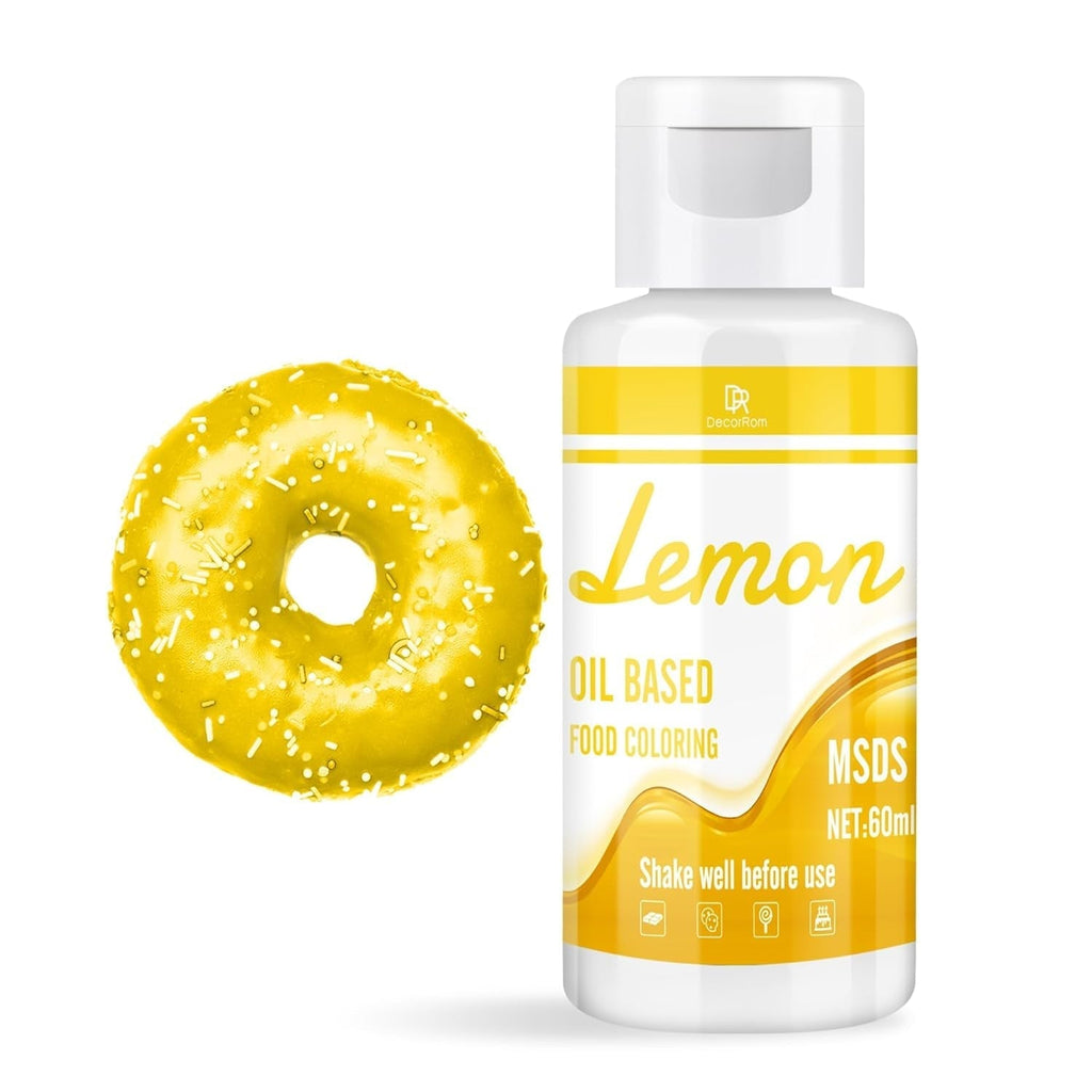 Fettlösliche Lebensmittelfarbe Für Schokolade - 60Ml Ölbasis Lebensmittelfarben Für Fondant, Torten Dekoration, Backen - Flüssige Food Coloring Für Kakaobutter, Buttercream, Kuchen (Schwarz) Naty Shop Gelb
