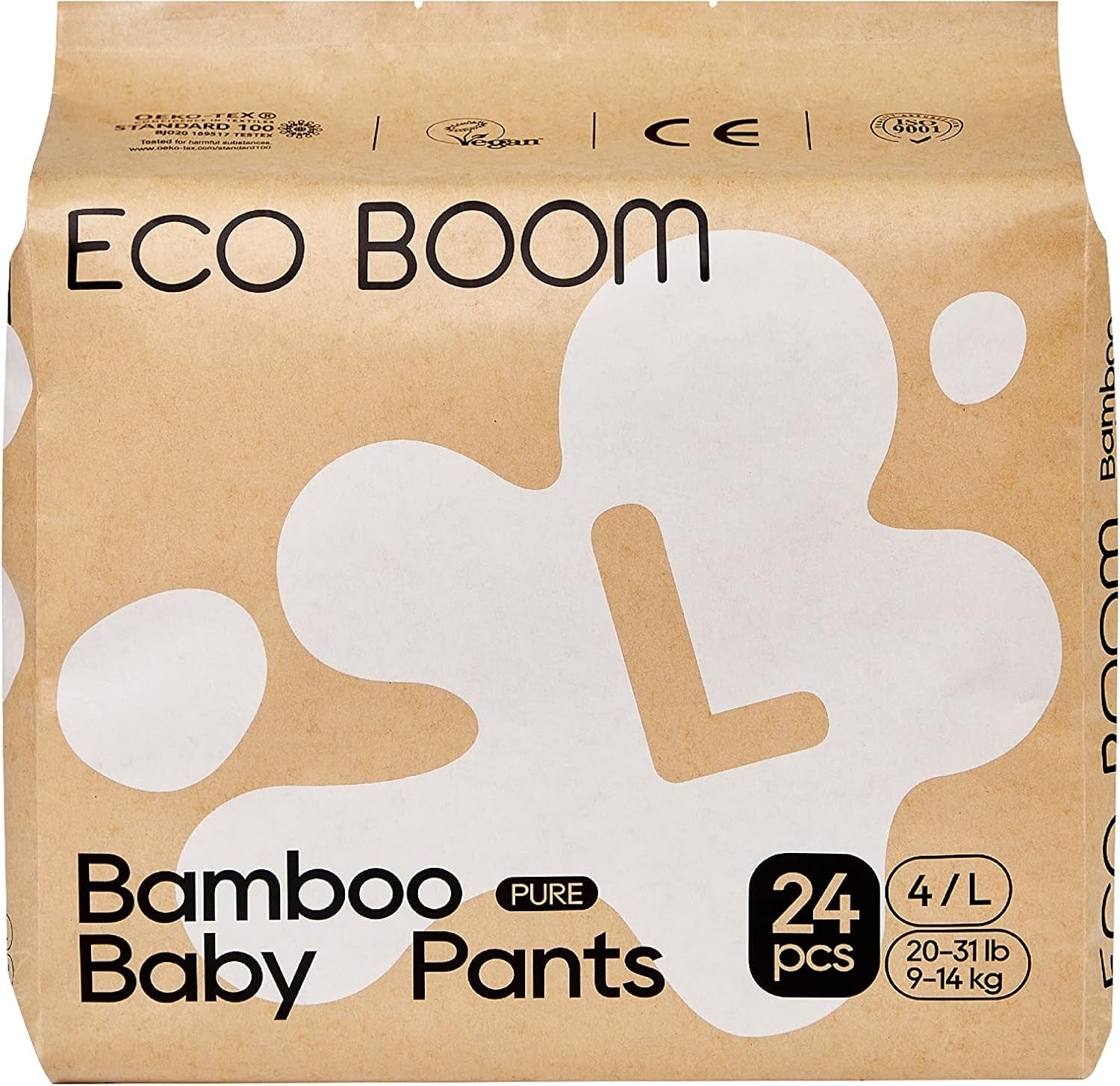 ECO BOOM Babywindeln aus Bambus – Größe 6 (20 kg), Pull-Up-Windeln auf pflanzlicher Basis (17 Stück) – Premium-Bio, parfümfrei, hautfreundlich, super saugfähig