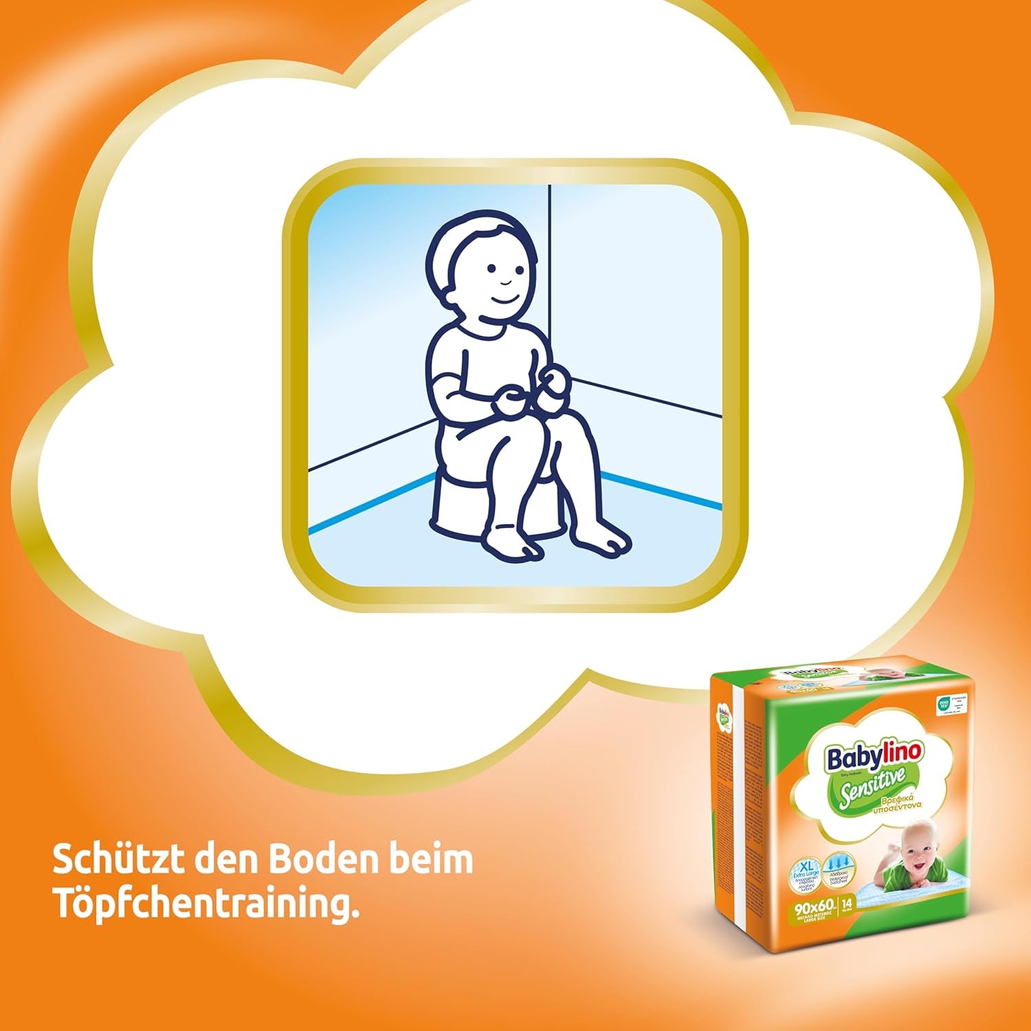 Sensitive Feuchttücher, 90 x 60 cm, extra saugfähig, 14 Stück