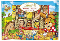 Kleine Osterfreunde mit Schokolade | 2 x 100 g und Schokoladendekor Mini-Eier mit Alpenmilch | 2 x 180 g Beutel | Eier aus hochwertiger Vollmilchschokolade, fröhlich und bunt verpackt, in vier Farben zu Ostern