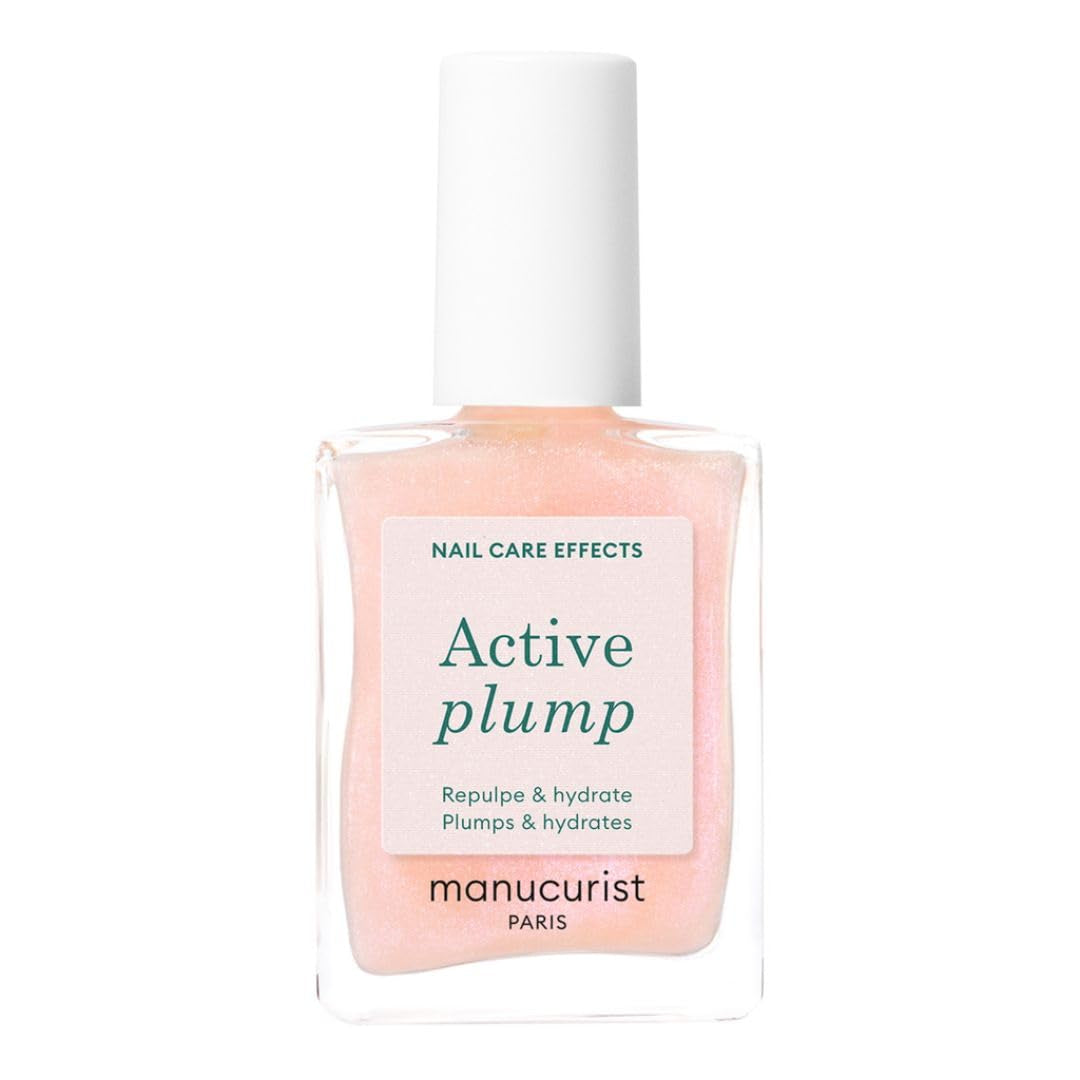 MANUCUIST Nail Care Repair Active Glow Raspberry (Pink) Biobasiert: Süße Mandel, Himbeere, pflegender und glänzender Nagellack, transparenter Pink-Effekt – Nude-Nagellack