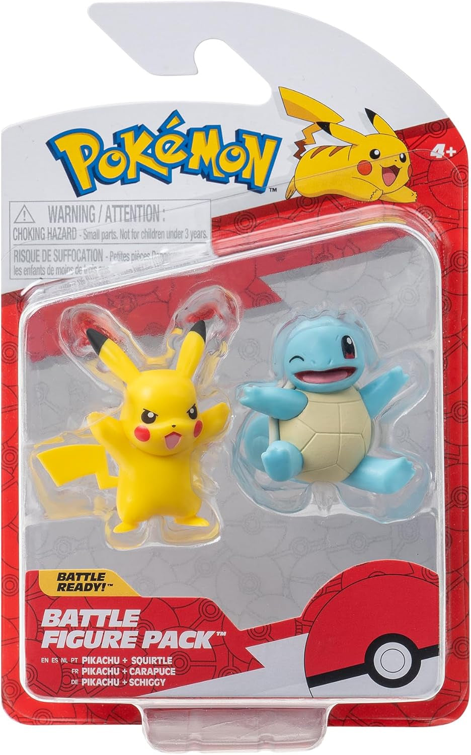 Pokémon PKW3586 – Kampffiguren-Paket – Pikachu und Schiggy, offizielle detaillierte Figuren, je 5 cm, Actionfiguren Naty Shop