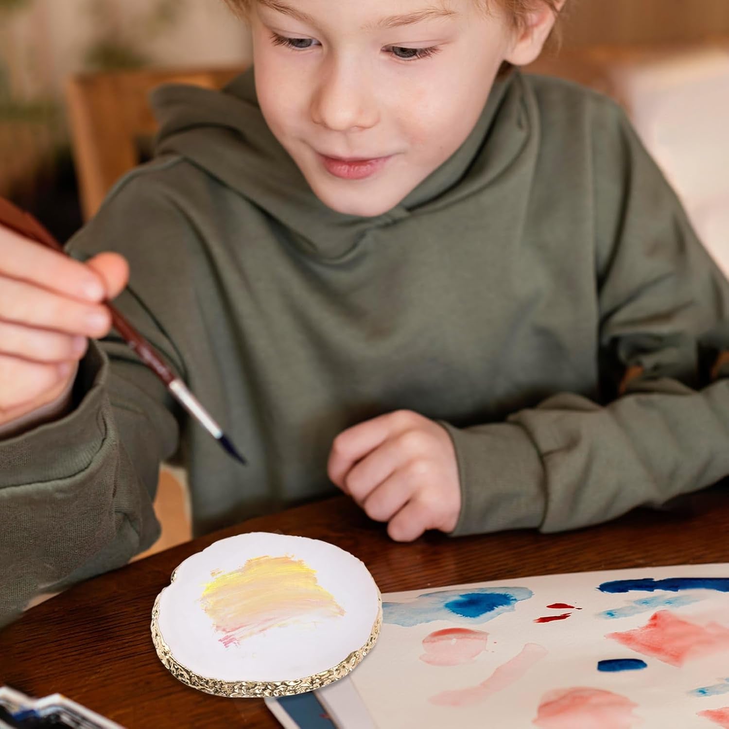 Maniküre Palette Kunstharz Nagelkunst Palette Nail Art Palette Nagellack Palette Make up Paletten Nagelmalerei Display Fach Kosmetik Mischpalette Werkzeuge