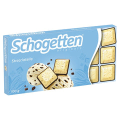 Schogetten Stracciatella Schokoriegel 100g, einzeln portioniert. Eine Freude. Stück für Stück.