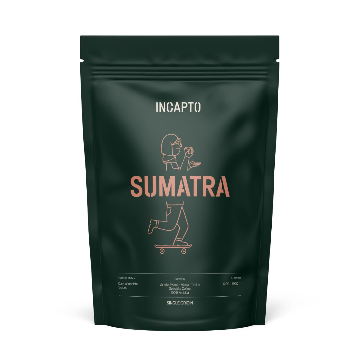 Boabe de cafea speciale Incapto | Origine unică Mexic | Espresso 100% Arabica | Cafea de specialitate 82 puncte SCA | Boabe de cafea prăjite tradițional | Plantație Chiapas, Ethichub Cafea Naty Shop 100 grame Sumatra