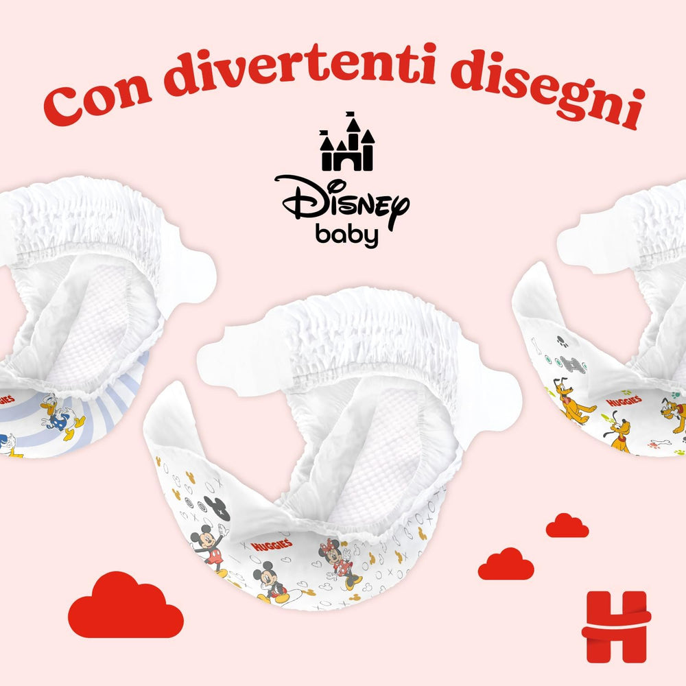 Huggies Ultra Comfort/Little Movers Windeln, Größe 3 (4–9 kg), Disney-Design, saugfähig, vollständiger Schutz, 126 Stück