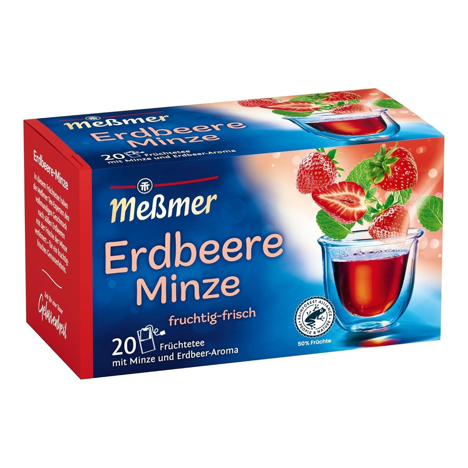 Meßmer Căpșuni-portocale | 20 pliculețe de ceai | Fără gluten | Fără lactoză | Vegan