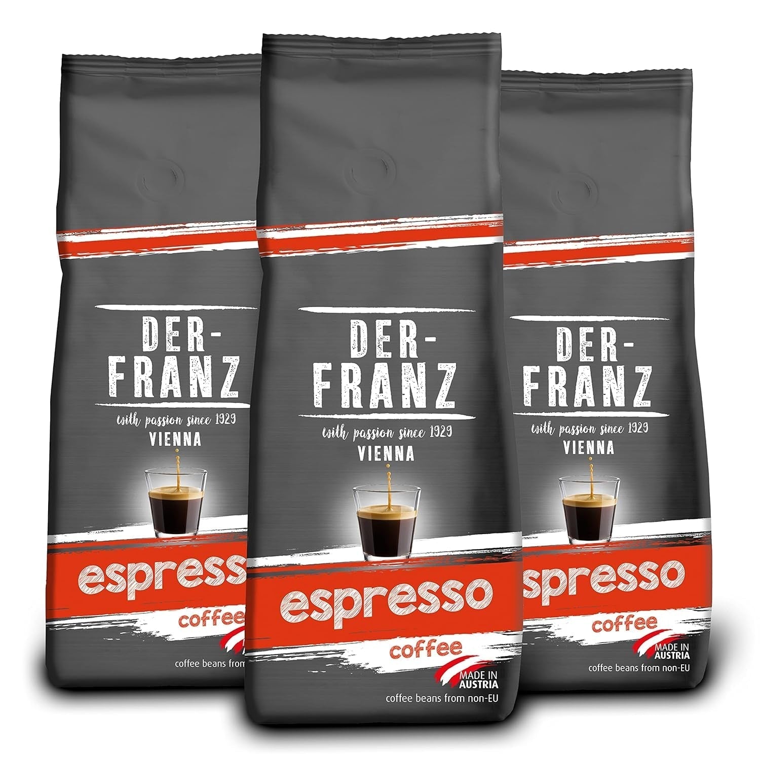 Der-Franz Espresso Organic Coffee, Intensitate 5/5, Arabica și Robusta organice, boabe întregi Cafea Naty Shop 3 x 500 grame Espresso