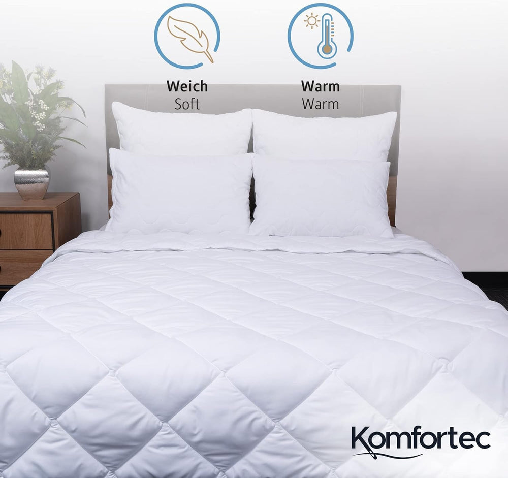 Komfortec Sommerdecke 135 x 200 cm, 170 g/m², dünne und leichte Decke für den Sommer, antiallergische Decke, weiß. Steppdecken und Steppdecken Naty Shop