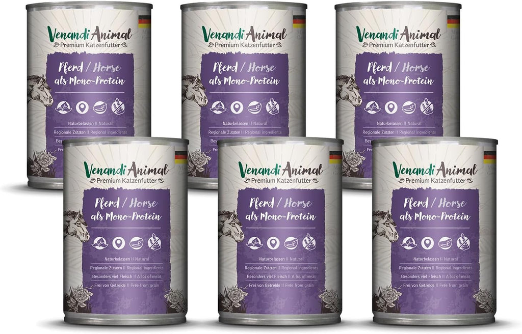 Venandi Animal Premium Hrană umedă pentru pisici, Tasting Pack III, pui, curcan, vită, pui + iepure, vițel, curcan, 6 X 200 G, fără cereale și naturală, 1.2 Kg