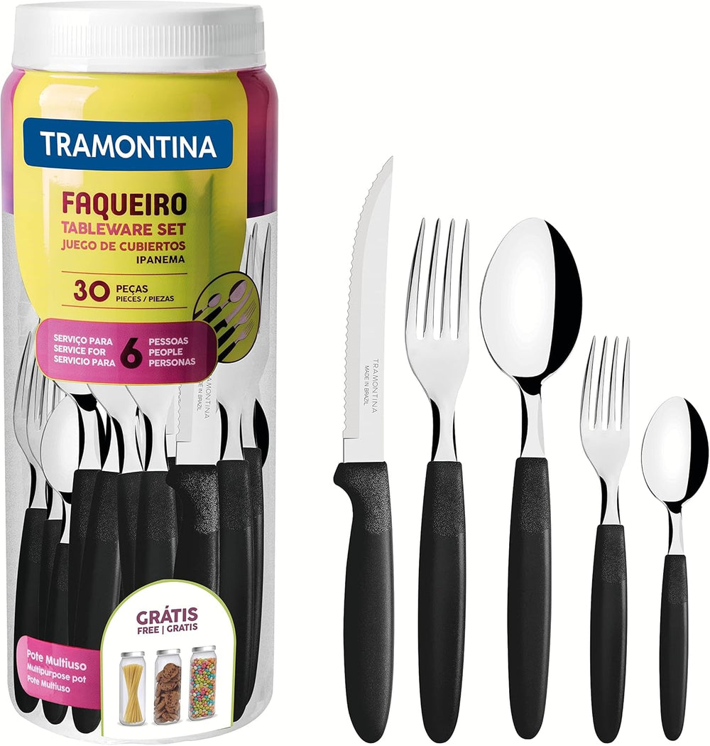 Tramontina Ipanema Besteckset für 6 Personen, 30-teilig, Edelstahl Kitchen Naty Shop