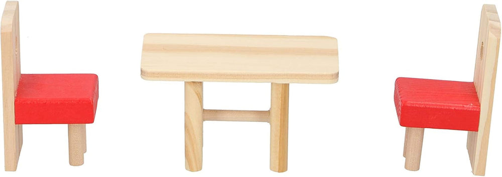 Marionette Wooden Toys - Casă de păpuși din lemn cu mobilier și păpuși - 11 bucăți Casute de papusi Naty Shop