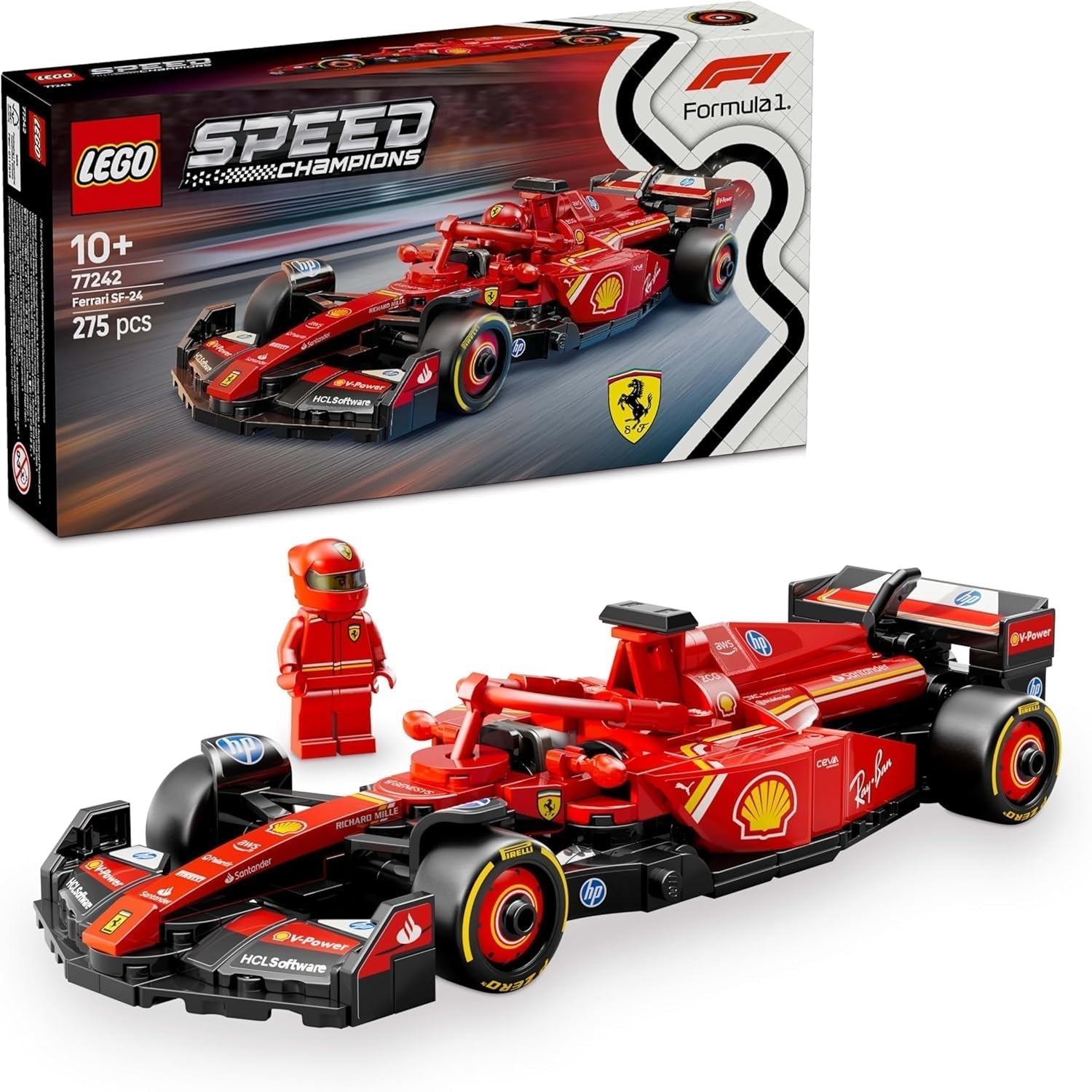 LEGO Speed Champions Mercedes-Amg F1 W15 Rennwagen – Formel-1-Minifiguren-Spielzeug – sammelbares und baubares Automodell – Geschenk für Jungen und Mädchen ab 10 Jahren oder erwachsene Fans 77244 Bausätze Besuchen Sie den LEGO-Store Ferrari Sf-24 F1 Rennwagen 77242