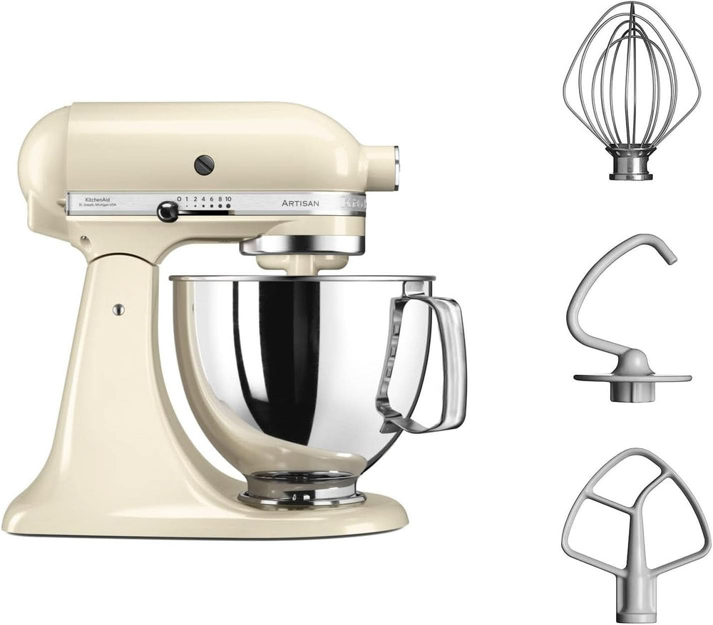 KitchenAid Artisan 5KSM125EER Schüsselmixer, 300 W, 4,8 l Naty Shop Creme