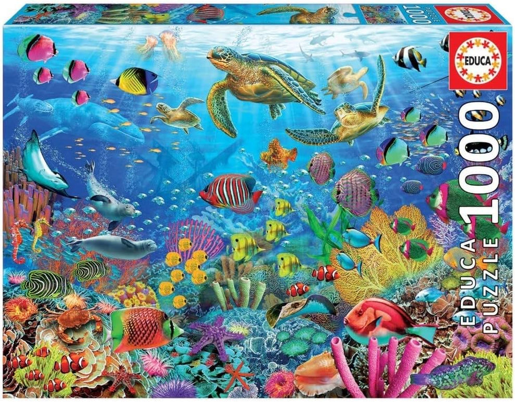 Educa - Puzzle 1000 Teile für Erwachsene | Unterwasserwelt, Puzzle 1000 Teile für Erwachsene und Kinder ab 14 Jahren, Meerestiere, Naturpuzzle (19266) Puzzle Naty Shop Standardtitel