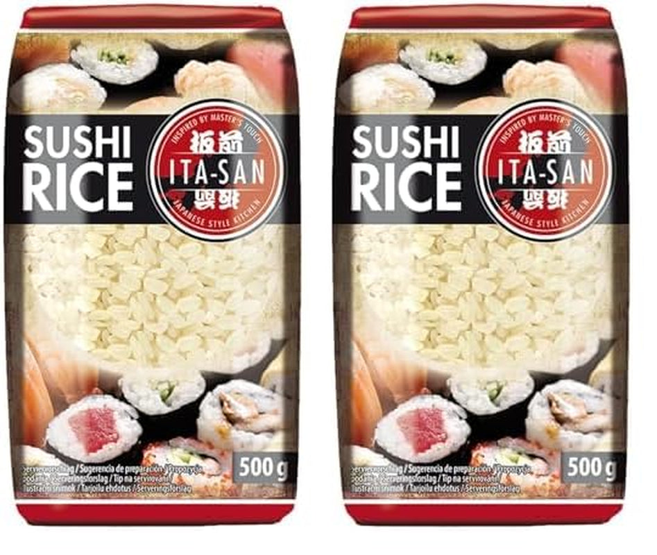 ITA-SAN Sushi-Reis, Rundkorn, Top-Qualität, 100 % sortenrein, schnelle und einfache Zubereitung, vegan, Halal, glutenfrei (1 x 500 g)
