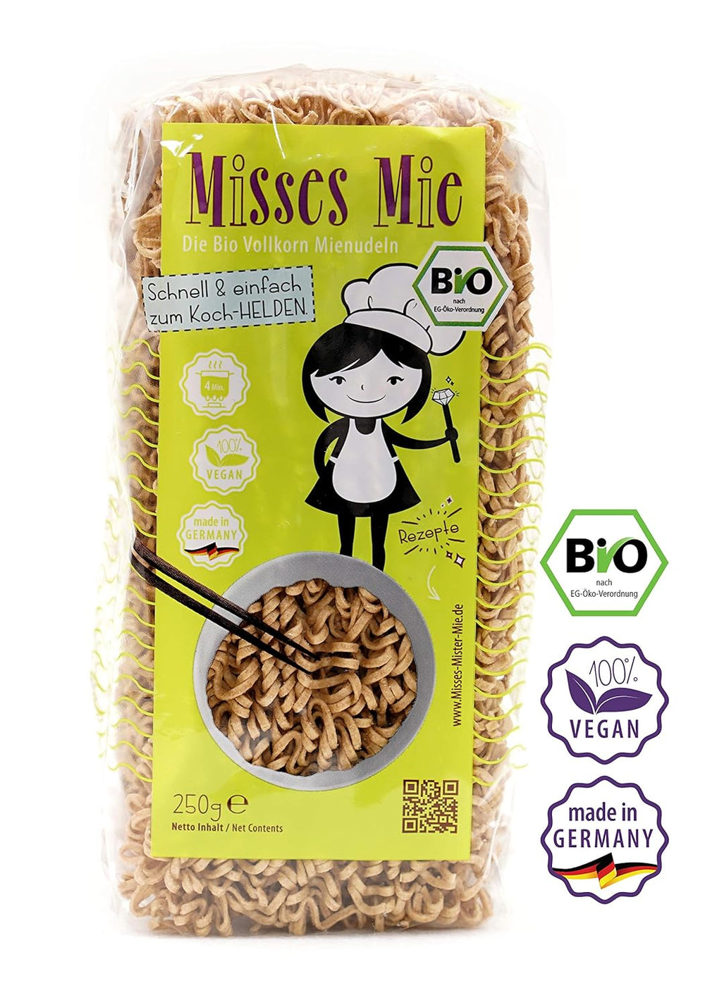 Misses Mie Bio-Vollkornnudeln, 250 g