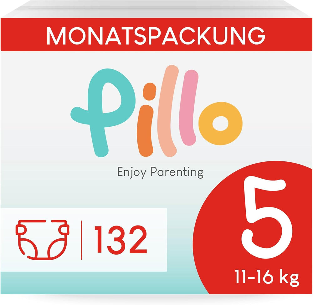 Windeln Pillo 3 – Box mit 168 Windeln, 6 Packungen mit je 28 Windeln, Größe 3 – Midi (6–10 kg) – Windeln für Babys