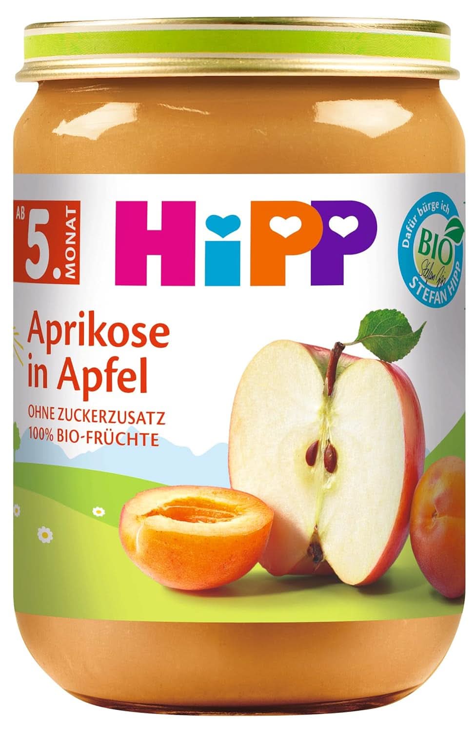 Hipp für kleine Feinschmecker, Nektarinen in Äpfeln und Mangos, ohne Zuckerzusatz, 6 x 190 Gramm Mutter und Kind Naty Shop 6 x 190 Gramm Aprikosen in Apfelmus