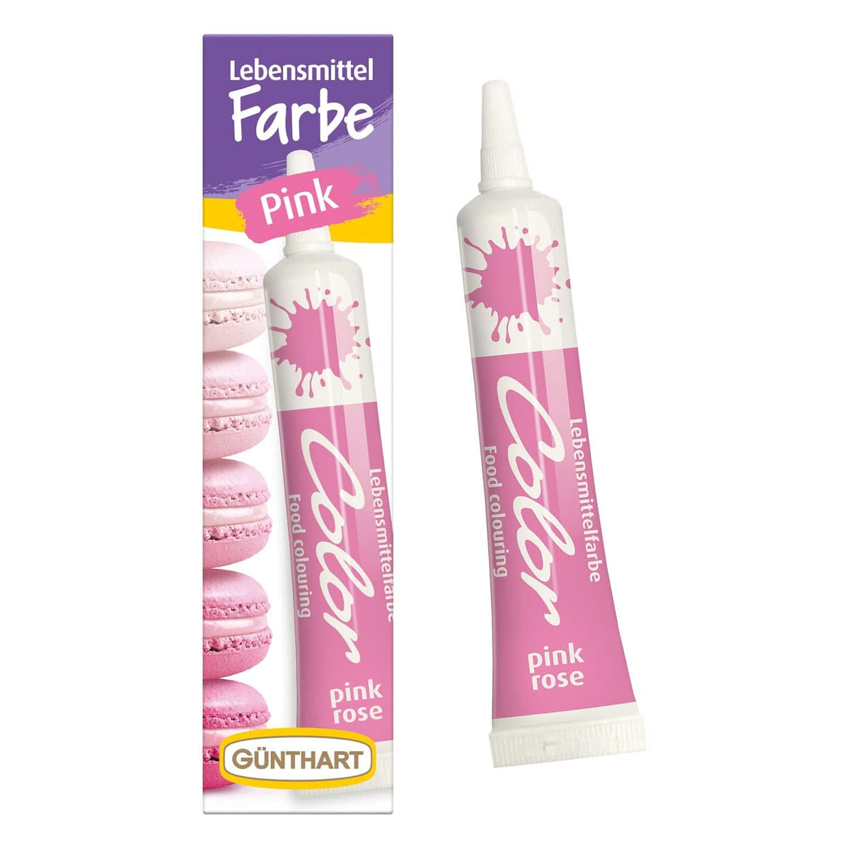 Günthart Backdecor 20 grame, Galben, ideal pentru colorarea glazurii Sprinkles Naty Shop Roz