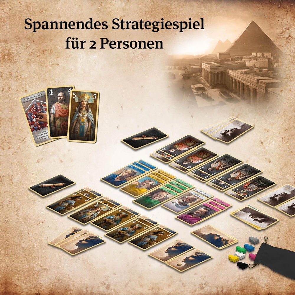 KOSMOS 684556 Caesar & Cleopatra, Strategie-Kartenspiel für 2 Spieler ab 10 Jahren, Erwachsenenspiel, Brettspiel für 2